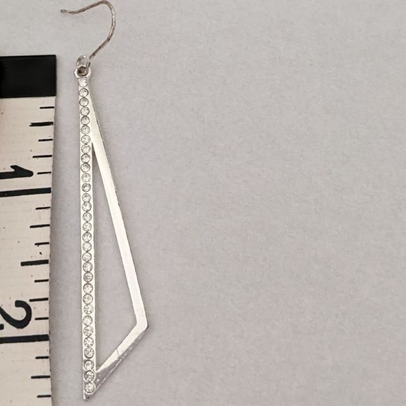 Triangle Rhinestone Earrings - Picture 3 of 5